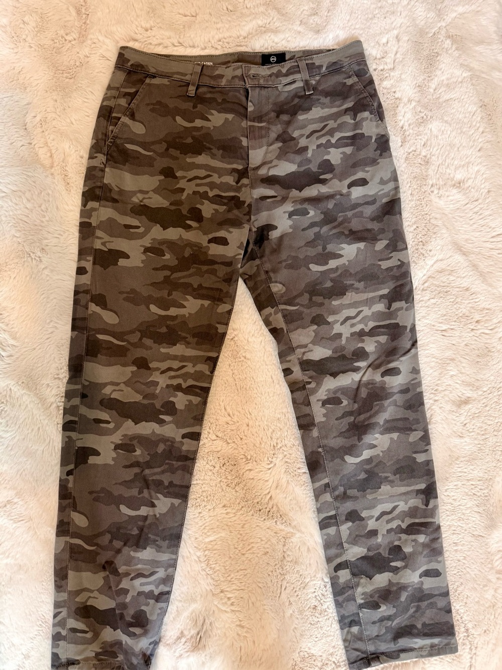 AG Green-Gray Camo Ankle Pants